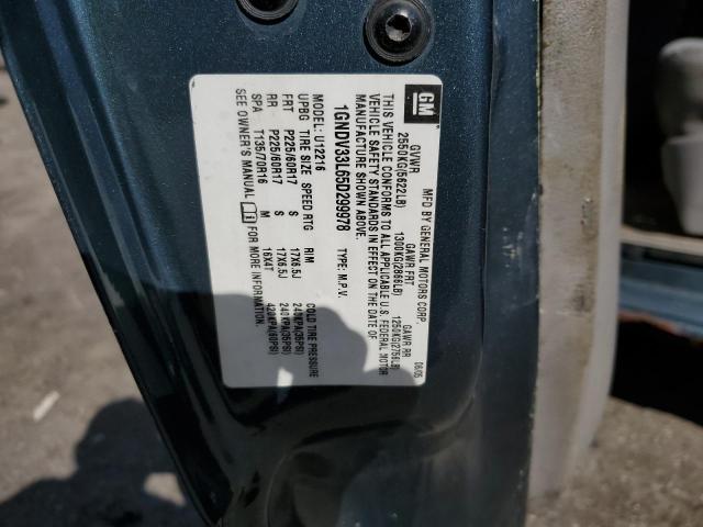 1GNDV33L65D299978 - 2005 CHEVROLET UPLANDER L Mavi foto 10