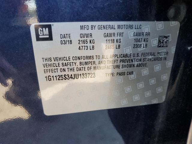 1G1125S34JU133723 - 2018 CHEVROLET IMPALA PRE ლურჯი ფოტო 10