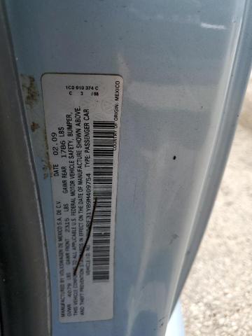 3VWRF31Y89M409754 - 2009 VOLKSWAGEN NEW BEETLE 蓝色 照片 10