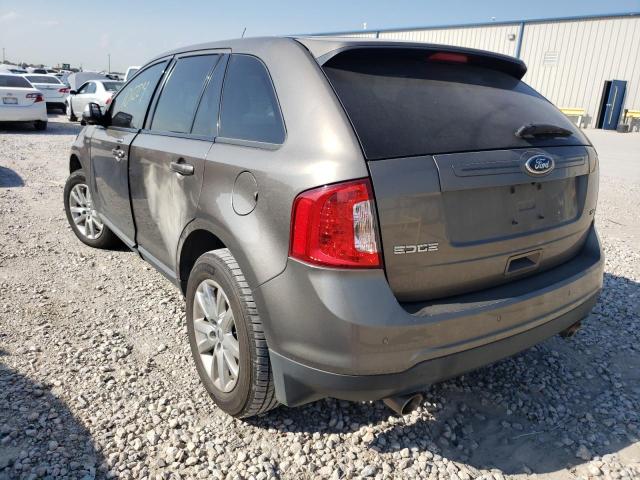 2FMDK3JC2EBA24484 - 2014 FORD EDGE SEL BROWN photo 3