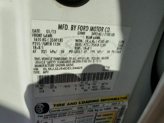 5LMJJ2J54DEL04425 - 2013 LINCOLN NAVIGATOR 白色 照片 10