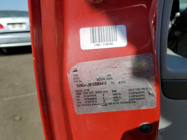 3GNCA13B19S564413 - 2009 CHEVROLET HHR LS RED photo 10