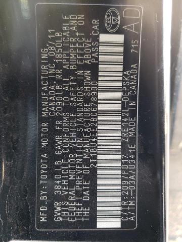 2T1BU4EE2BC678900 - 2011 TOYOTA COROLLA BASE  照片 10