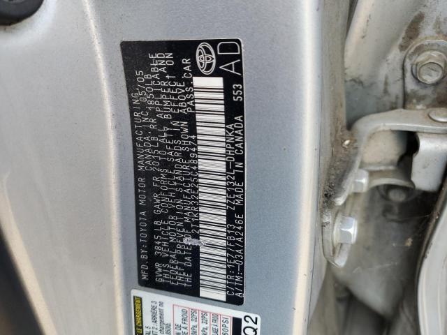2T1KR32E25C489474 - 2005 TOYOTA MATRIX 银色 照片 10