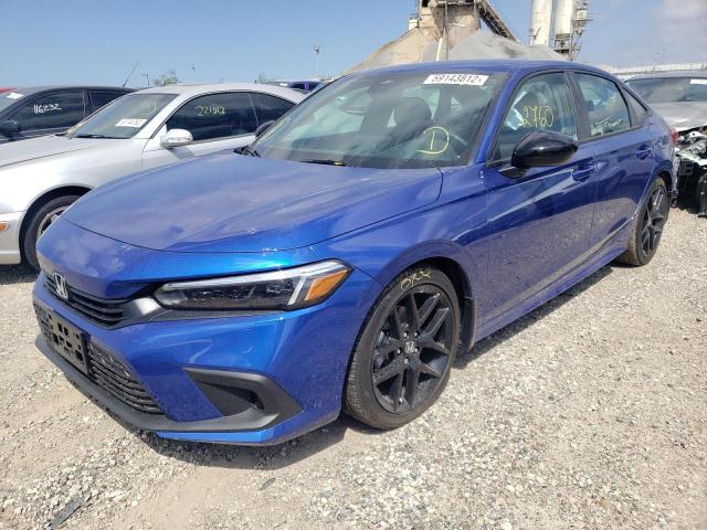 2HGFE2F56NH547398 - 2022 HONDA CIVIC SPOR BLUE photo 2