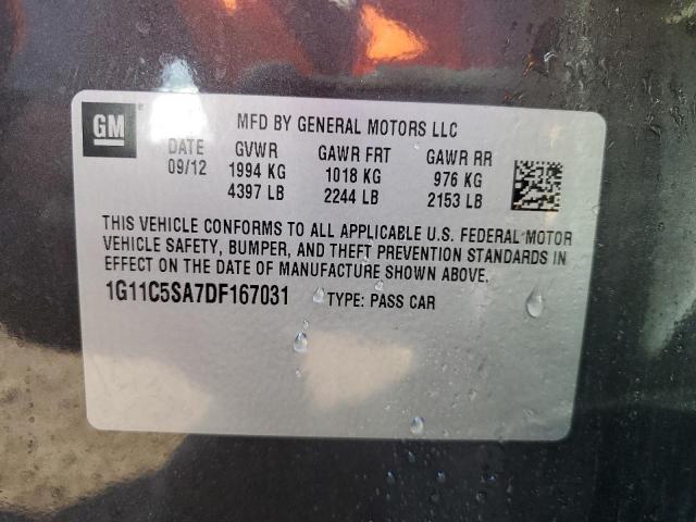 1G11C5SA7DF167031 - 2013 CHEVROLET MALIBU 1LT CHARCOAL photo 10