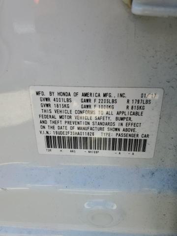 19UDE2F35HA011826 - 2017 ACURA ILX BASE W WHITE photo 10