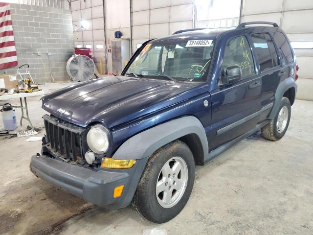 1J4GL48K27W522178 - 2007 JEEP LIBERTY SP BLUE photo 2