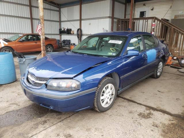 2G1WF52E049233525 - 2004 CHEVROLET IMPALA BLUE photo 2