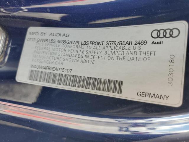 WAUVGAFR9EA015107 - 2014 AUDI S5 PRESTIG BLUE photo 10