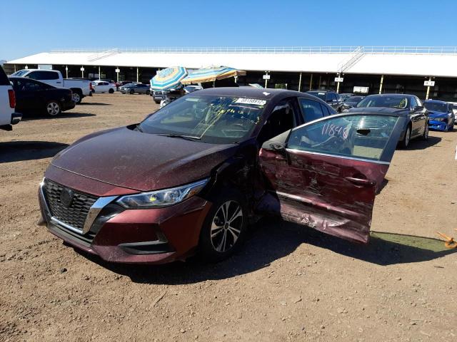 3N1AB8CV5MY311653 - 2021 NISSAN SENTRA SV MAROON photo 2