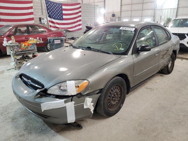 1FAFP52282G212985 - 2002 FORD TAURUS LX GRAY photo 2