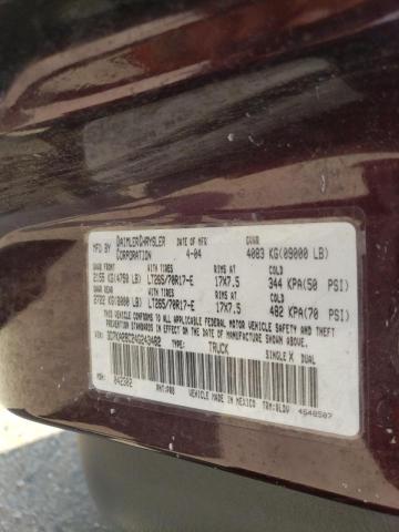 3D7KA28C24G243462 - 2004 DODGE RAM 2500 S ბურგუნდია ფოტო 10