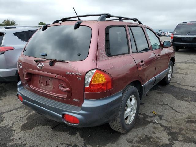 KM8SC73D54U813285 - 2004 HYUNDAI SANTA FE G BURGUNDY photo 4