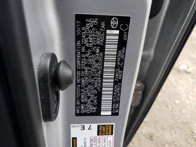 JTDKARFP8H3053506 - 2017 TOYOTA PRIUS PRIM 银色 照片 10