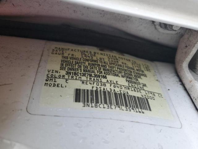 3N1BC13E79L359166 - 2009 NISSAN VERSA WHITE photo 10