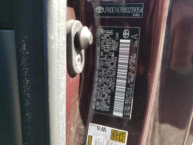 JTKDE167880239054 - 2008 TOYOTA SCION TC 勃艮第红 照片 10