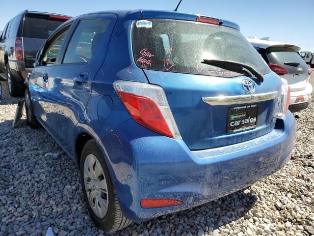 JTDKTUD32DD552058 - 2013 TOYOTA YARIS BLUE photo 3