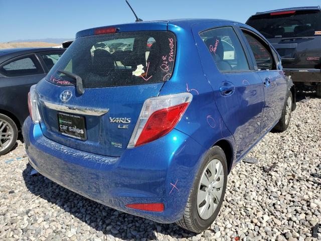 JTDKTUD32DD552058 - 2013 TOYOTA YARIS BLUE photo 4