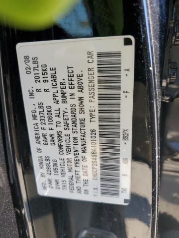 1HGCP26498A101026 - 2008 HONDA ACCORD LXP BLACK photo 10