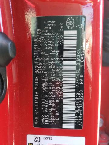 2T1GE40E19C001731 - 2009 TOYOTA MATRIX 红色 照片 10