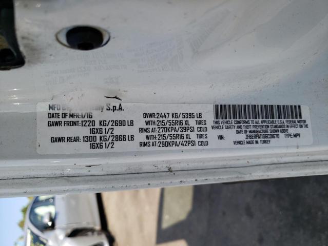 ZFBERFAT1G6C01670 - 2016 RAM PROMASTER WHITE photo 10