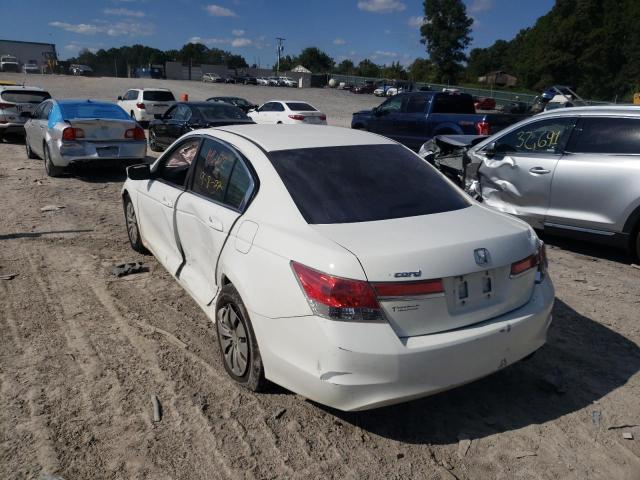 1HGCP2F36CA239283 - 2012 HONDA ACCORD LX WHITE photo 3