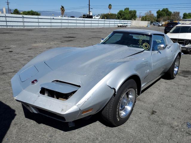 1Z37J3S402475 - 1973 CHEVROLET STINGRAY SILVER photo 2