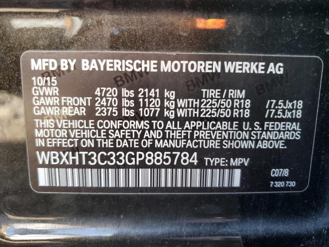 WBXHT3C33GP885784 - 2016 BMW X1 XDRIVE2 BROWN photo 10