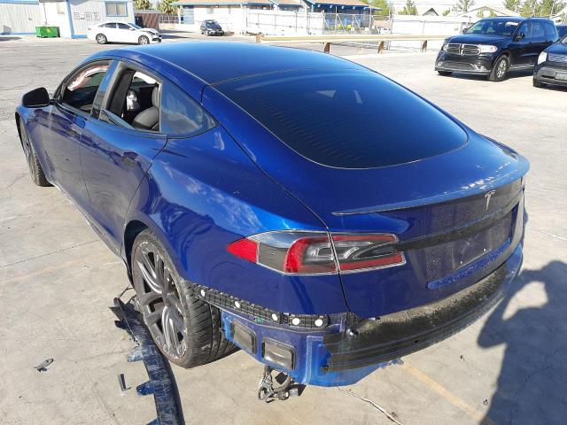 5YJSA1E69MF452352 - 2021 TESLA MODEL S Կապույտ լուսանկար 3