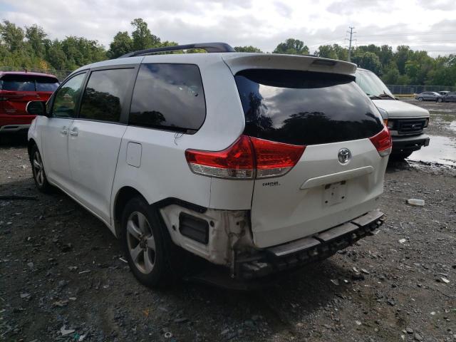 5TDKK3DC0BS170206 - 2011 TOYOTA SIENNA LE WHITE photo 3