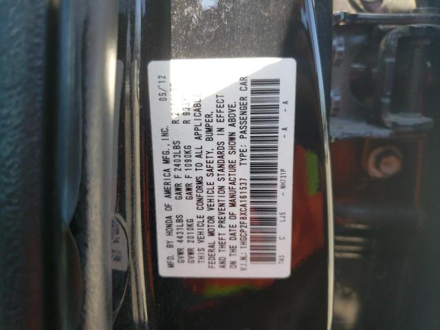 1HGCP2F8XCA161537 - 2012 HONDA ACCORD EXL BLACK photo 10