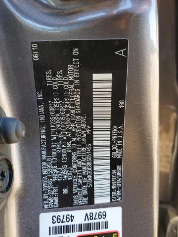 5TDKK3DC8BS051495 - 2011 TOYOTA SIENNA LE GRAY photo 10