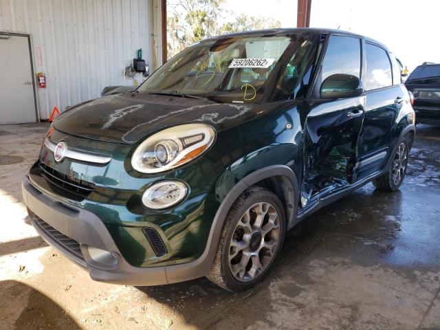 ZFBCFADH7EZ018924 - 2014 FIAT 500L TREKK GREEN photo 2