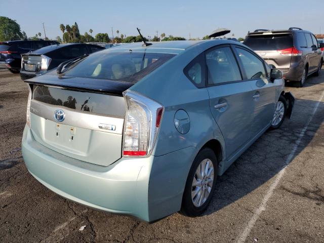 JTDKN3DP6E3052676 - 2014 TOYOTA PRIUS PLUG TURQUOISE photo 4