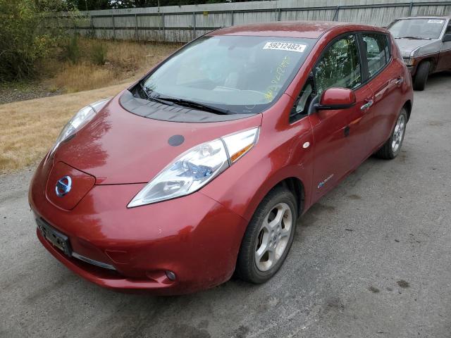 JN1AZ0CP2CT019982 - 2012 NISSAN LEAF SV RED photo 2