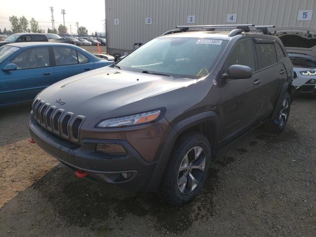 1C4PJMBS4EW214656 - 2014 JEEP CHEROKEE T GRAY photo 2