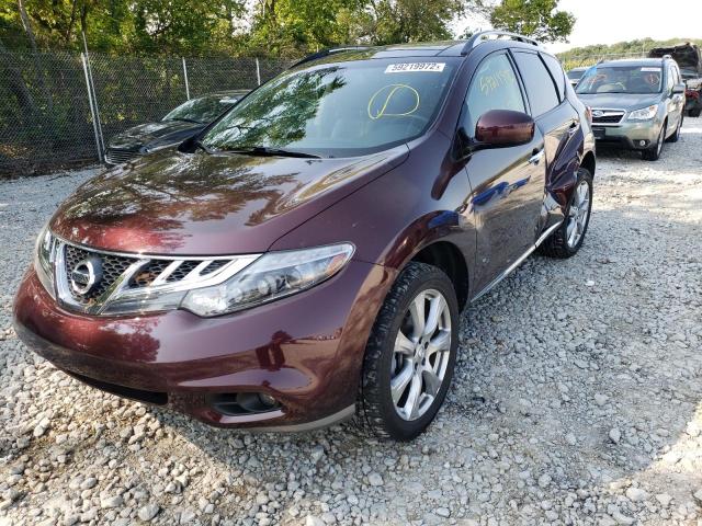 JN8AZ1MW8EW533043 - 2014 NISSAN MURANO BURGUNDY photo 2