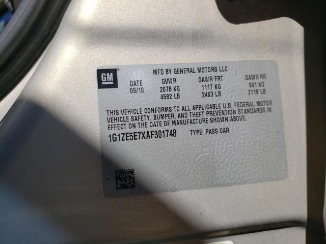 1G1ZE5E7XAF301748 - 2010 CHEVROLET MALIBU LTZ ბეჟი ფოტო 10