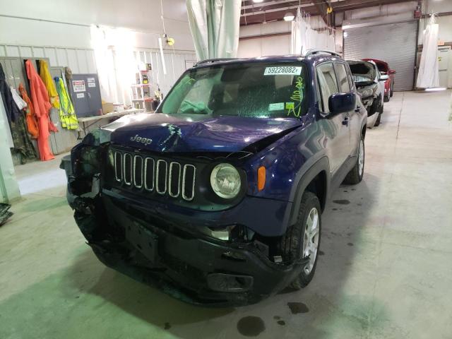 ZACCJBBB5HPG44393 - 2017 JEEP RENEGADE L BLUE photo 2