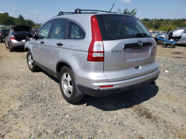 5J6RE4H31AL063813 - 2010 HONDA CR-V LX SILVER photo 3