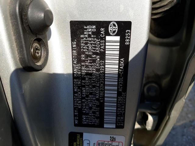 4T1BE32K35U612912 - 2005 TOYOTA CAMRY LE SILVER photo 10