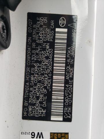 JTKDE167580244633 - 2008 TOYOTA SCION TC WHITE photo 10