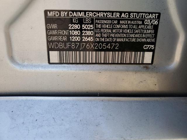 WDBUF87J76X205472 - 2006 MERCEDES-BENZ E 350 4MAT SILVER photo 10