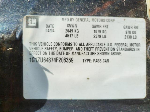 1G1ZU64874F206359 - 2004 CHEVROLET MALIBU MAX 蓝色 照片 10