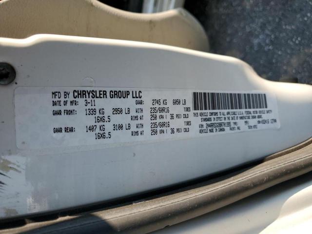 2A4RR5DG9BR701995 - 2011 CHRYSLER TOWN & COU WHITE photo 10