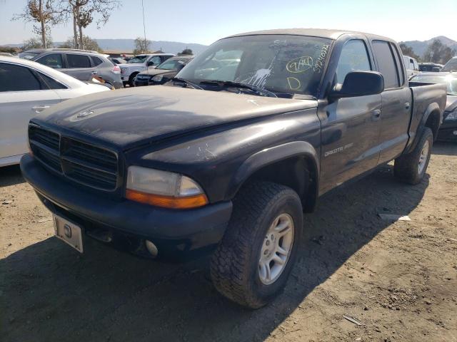 1B7HG38N42S636606 - 2002 DODGE DAKOTA BLACK photo 9