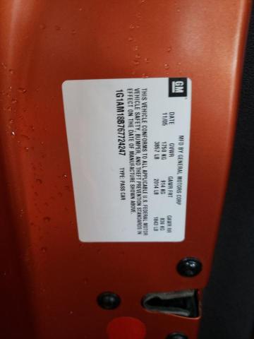 1G1AM18B767724247 - 2006 CHEVROLET COBALT SS ORANGE photo 10