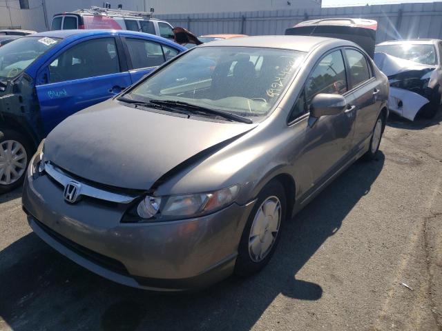 JHMFA36208S031149 - 2008 HONDA CIVIC HYBR GRAY photo 2