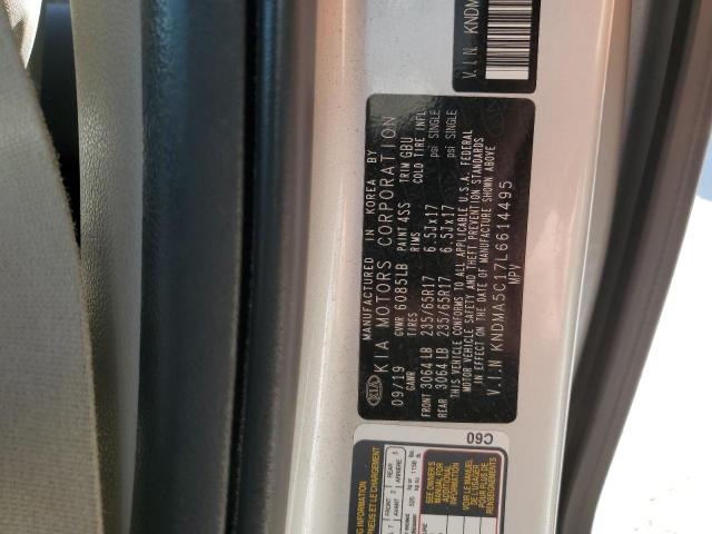 KNDMA5C17L6614495 - 2020 KIA SEDONA L SILVER photo 10